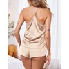 Ekouaer Silky Women Pajamas Set Satin Cami Top & Shorts Lingerie Pjs(Champagne)