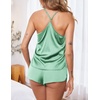 Ekouaer Silky Women Pajamas Set Satin Cami Top & Shorts Lingerie Pjs(Gossamer Green)