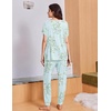 Ekouaer Viscose from Bamboo Women’s Pajama Sets Super Soft Short Sleeve Button Top and Pants Pj Sleepwear Sets S-XXL(Daisy Bouquet)