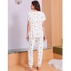 Ekouaer Viscose from Bamboo Women’s Pajama Sets Super Soft Short Sleeve Button Top and Pants Pj Sleepwear Sets S-XXL(Daisy White Floral)
