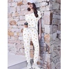 Ekouaer Viscose from Bamboo Women’s Pajama Sets Super Soft Short Sleeve Button Top and Pants Pj Sleepwear Sets S-XXL(Daisy White Floral)