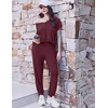 Ekouaer Viscose from Bamboo Women’s Pajama Sets Super Soft Short Sleeve Button Top and Pants Pj Sleepwear Sets S-XXL(Deep Red)