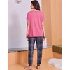 Ekouaer Viscose from Bamboo Women’s Pajama Sets Super Soft Short Sleeve Button Top and Pants Pj Sleepwear Sets S-XXL(Pink Plaid)
