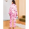 Ekouaer Women Classic Button Down Long Satin Pajamas Set Cute Bow Sleepwear(Christmas Cane)