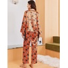 Ekouaer Women Classic Button Down Long Satin Pajamas Set Cute Bow Sleepwear(Halloween Bows)