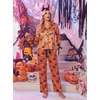 Ekouaer Women Classic Button Down Long Satin Pajamas Set Cute Bow Sleepwear(Halloween Bows)