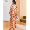 Ekouaer Women Classic Button Down Long Satin Pajamas Set Cute Bow Sleepwear(Halloween Pumpkin)