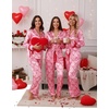 Ekouaer Women Classic Button Down Long Satin Pajamas Set Cute Bow Sleepwear(Pink Bow)