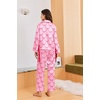Ekouaer Women Classic Button Down Long Satin Pajamas Set Cute Bow Sleepwear(Pink Bow)
