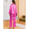 Ekouaer Women Classic Button Down Long Satin Pajamas Set Cute Bow Sleepwear(Rose Pink)