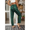 Ekouaer Womens Pajama Pants Lounge Pants Soft Drawstring Pj Bottoms(Black and Green Plaid)