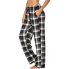Ekouaer Womens Pajama Pants Lounge Pants Soft Drawstring Pj Bottoms(Black and Grey Plaid)