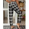 Ekouaer Womens Pajama Pants Lounge Pants Soft Drawstring Pj Bottoms(Black and Grey Plaid)