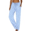 Ekouaer Womens Pajama Pants Lounge Pants Soft Drawstring Pj Bottoms(Blue Bowknots)