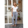 Ekouaer Womens Pajama Pants Lounge Pants Soft Drawstring Pj Bottoms(Blue Plaid)