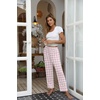 Ekouaer Womens Pajama Pants Lounge Pants Soft Drawstring Pj Bottoms(Light Pink and White Plaid)