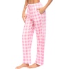 Ekouaer Womens Pajama Pants Lounge Pants Soft Drawstring Pj Bottoms(Light Pink and White Plaid)