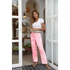Ekouaer Womens Pajama Pants Lounge Pants Soft Drawstring Pj Bottoms(Pink Bow Plaid)