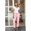 Ekouaer Womens Pajama Pants Lounge Pants Soft Drawstring Pj Bottoms(Pink Bow Plaid)