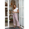 Ekouaer Womens Pajama Pants Lounge Pants Soft Drawstring Pj Bottoms(Plaid With Bow)