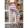 Ekouaer Womens Pajama Pants Lounge Pants Soft Drawstring Pj Bottoms(Plaid With Bow)