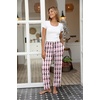 Ekouaer Womens Pajama Pants Lounge Pants Soft Drawstring Pj Bottoms(Plaid With Bow)