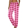 Ekouaer Womens Pajama Pants Lounge Pants Soft Drawstring Pj Bottoms(Rose Red and Pink Plaid)