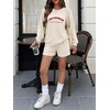 Ekouaer Women’s Pajama Sets Long Sleeve Top & Shorts Matching Lounge Set(Beige)