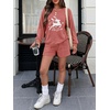 Ekouaer Women’s Pajama Sets Long Sleeve Top & Shorts Matching Lounge Set(Red Christmas)