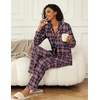 Ekouaer Womens Pajamas Set Button Down Long Sleeve Top & Pants Lounge Sets(B_black Plaid)