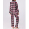 Ekouaer Womens Pajamas Set Button Down Long Sleeve Top & Pants Lounge Sets(B_black Red Plaid)