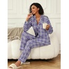 Ekouaer Womens Pajamas Set Button Down Long Sleeve Top & Pants Lounge Sets(B_purple Plaid)