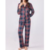 Ekouaer Womens Pajamas Set Button Down Long Sleeve Top & Pants Lounge Sets(B_red Green Plaid)