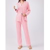 Ekouaer Womens Pajamas Set Button Down Long Sleeve Top & Pants Lounge Sets(Pink)