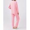 Ekouaer Womens Pajamas Set Button Down Long Sleeve Top & Pants Lounge Sets(Pink)