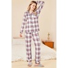 Ekouaer Womens Pajamas Set Button Down Long Sleeve Top & Pants Lounge Sets(Pink Plaid)
