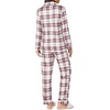 Ekouaer Womens Pajamas Set Button Down Long Sleeve Top & Pants Lounge Sets(Pink Plaid)