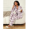 Ekouaer Womens Pajamas Set Button Down Long Sleeve Top & Pants Lounge Sets(Pink Plaid)