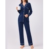 Ekouaer Womens Pajamas Set Button Down Long Sleeve Top & Pants Lounge Sets(Polka Dots)