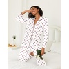 Ekouaer Womens Pajamas Set Button Down Long Sleeve Top & Pants Lounge Sets(Red Points)