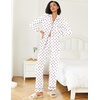 Ekouaer Womens Pajamas Set Button Down Long Sleeve Top & Pants Lounge Sets(Red Points)
