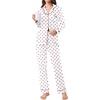 Ekouaer Womens Pajamas Set Button Down Long Sleeve Top & Pants Lounge Sets(Red Points)