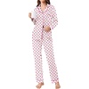 Ekouaer Womens Pajamas Set Button Down Long Sleeve Top & Pants Lounge Sets(Small Red Flowers)