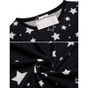 Ekouaer Womens Pajamas Sets Long Sleeve Tops with Jogger Pants(Black Star)