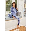 Ekouaer Womens Pajamas Sets Long Sleeve Tops with Jogger Pants(Blue Star)