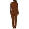 Ekouaer Womens Pajamas Sets Long Sleeve Tops with Jogger Pants(Caramel Plaid)