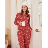 Ekouaer Womens Pajamas Sets Long Sleeve Tops with Jogger Pants(Christmas Red)