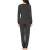 Ekouaer Womens Pajamas Sets Long Sleeve Tops with Jogger Pants(Grey Plaid)