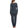 Ekouaer Womens Pajamas Sets Long Sleeve Tops with Jogger Pants(Navy+green Plaid)
