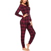 Ekouaer Womens Pajamas Sets Long Sleeve Tops with Jogger Pants(Red Black Plaid)